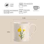 Hand-Painted Yellow Flower Coffee Mug - 16oz
