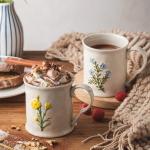 Hand-Painted Yellow Flower Coffee Mug - 16oz