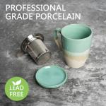 Bosmarlin Ceramic Tea Cup with Infuser - Green