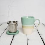 Bosmarlin Ceramic Tea Cup with Infuser - Green