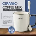 Cute Ceramic Coffee Mug with Lid - 13.5 oz