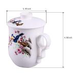 Magpie Ceramic Tea Mug with Lid and Handle