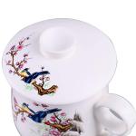 Magpie Ceramic Tea Mug with Lid and Handle