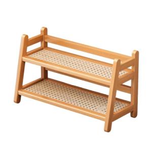 Bamboo 2-Tier Coffee Mug Organizer for Kitchen