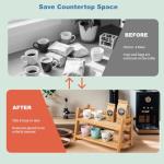 Bamboo 2-Tier Coffee Mug Organizer for Kitchen