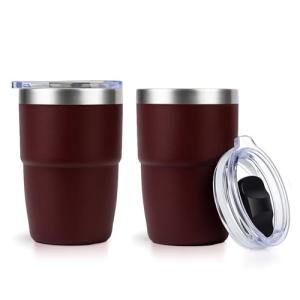 Stackable Espresso Cups with Magnetic Lid - 2 Pack