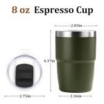 Stackable Espresso Cups with Magnetic Lid - 2 Pack