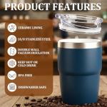 Stackable Espresso Cups with Magnetic Lid - 2 Pack