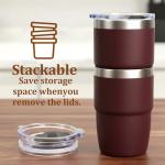 Stackable Espresso Cups with Magnetic Lid - 2 Pack