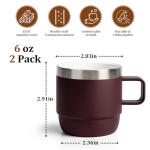 Stackable Stainless Steel Insulated Mugs Set of 2