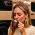 Stackable Stainless Steel Insulated Mugs Set of 2