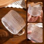 Vintage Glass Coffee Mug Set with Bamboo Lids