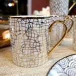 Gold Plated Mosaic Coffee Mugs, Set of 6