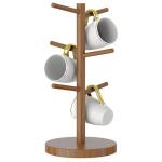 Bamboo Coffee Mug Holder Tree with 6 Hooks