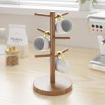 Bamboo Coffee Mug Holder Tree with 6 Hooks