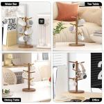 Bamboo Coffee Mug Holder Tree with 6 Hooks