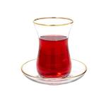 Turkish Tea Set with 6 Glasses and Saucers