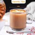 12 Pack Glass Coffee Mugs with Handles