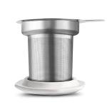 Navy Ceramic Tea Infuser Cup with Lid