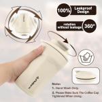 Insulated Travel Coffee Mug with Lid, 14 oz