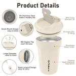 Insulated Travel Coffee Mug with Lid, 14 oz