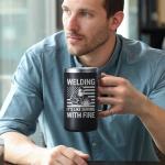 Welding Themed Insulated Coffee Mug for Men