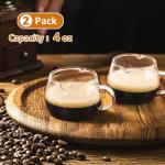 V-Shaped Glass Espresso Cups Set of 2