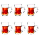 Turkish Tea Glasses Set of 6 with Handles