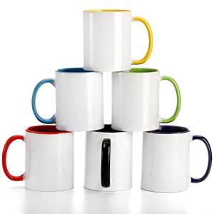 AVLA 6 Pack Porcelain Coffee and Tea Mugs