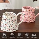 Handmade Floral Ceramic Coffee Mug - 18 oz