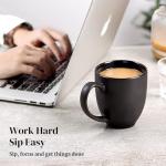 DOWAN Large Black Coffee Mug Set of 6