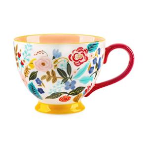 Hand-Painted Floral Ceramic Coffee Mugs 15 OZ