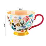 Hand-Painted Floral Ceramic Coffee Mugs 15 OZ