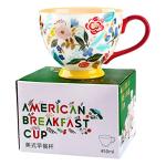 Hand-Painted Floral Ceramic Coffee Mugs 15 OZ