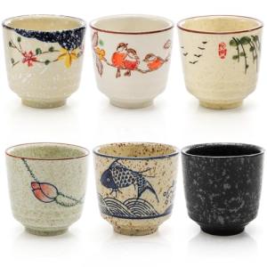 Set of 6 Japanese Ceramic Tea Cups