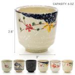 Set of 6 Japanese Ceramic Tea Cups