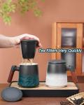 ZENS Ceramic Tea Cup with Infuser and Lid