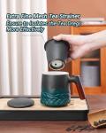 ZENS Ceramic Tea Cup with Infuser and Lid