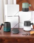 ZENS Ceramic Tea Cup with Infuser and Lid