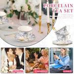 Cyan Country Roses Porcelain Tea Cup Set