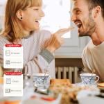 Cyan Country Roses Porcelain Tea Cup Set