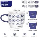 Stackable Ceramic Coffee Mugs Set - 6 Pcs