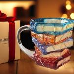3D Painted Book Stack Coffee Mug, 12.99 oz