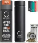 Zen Tea Thermos with Infuser - 15oz Black