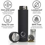 Zen Tea Thermos with Infuser - 15oz Black
