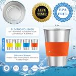 Kids Stainless Steel Cups with Silicone Sleeves - 4 Pack