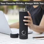 Zen Tea Thermos with Infuser - 15oz Black