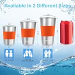 Kids Stainless Steel Cups with Silicone Sleeves - 4 Pack