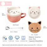 Cute Cat Mug with Lid – Pink Ceramic 10oz