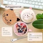 Cute Cat Mug with Lid – Pink Ceramic 10oz